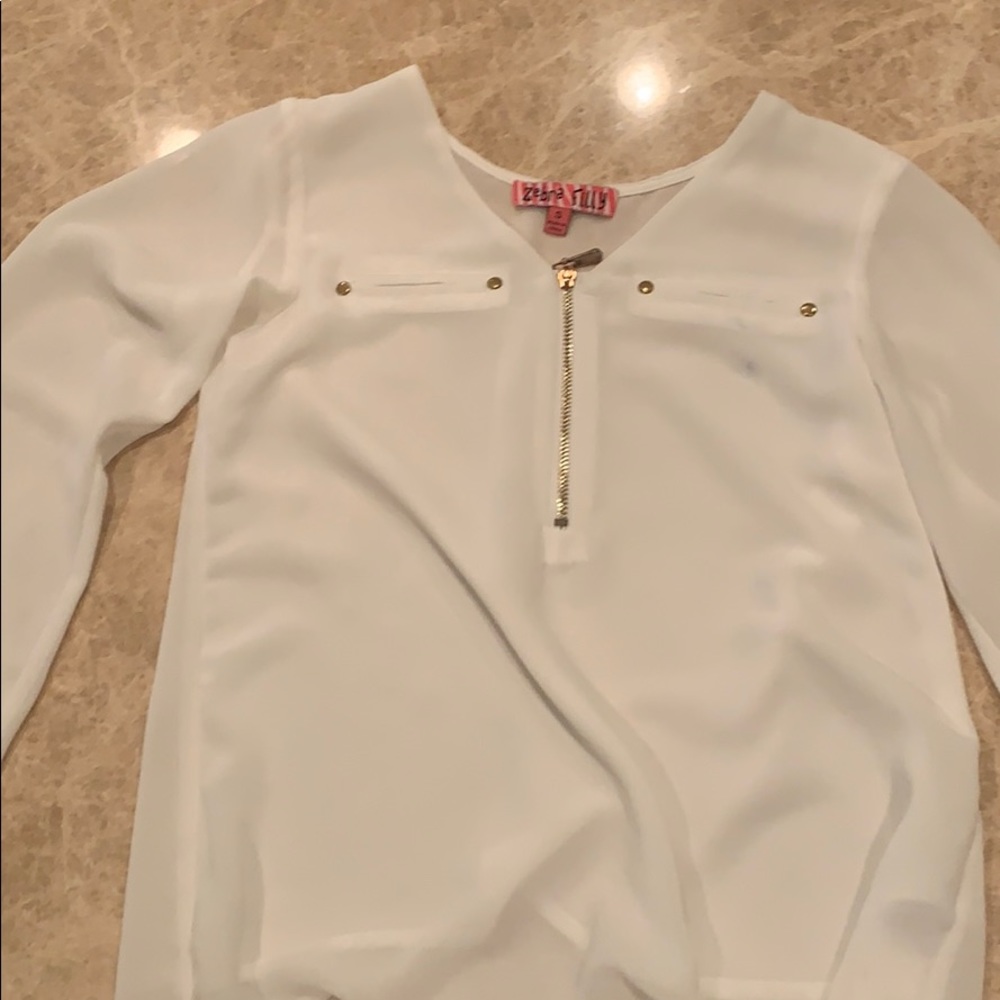 girls white long sleeve shirt!